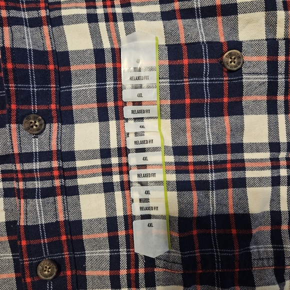 NWT Duluth Trading Co red, white and blue Free Swingin relaxed fit flannel 4xl - Picture 2 of 8